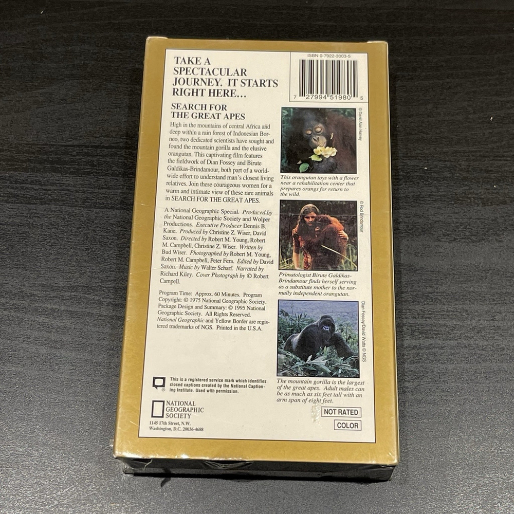National Geographic Video Search For The Great Apes VHS New / Sealed Movie - Picture 5 of 8